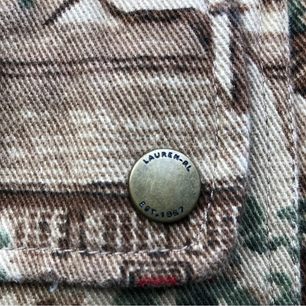 Ralph Lauren Vintage Cotton Canvas Jacket Prairie Country Scenery S - Picture 10 of 12